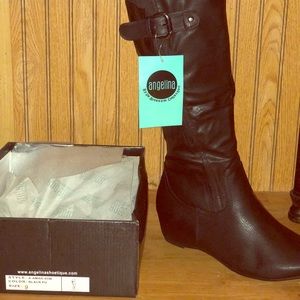 Black buckled boots